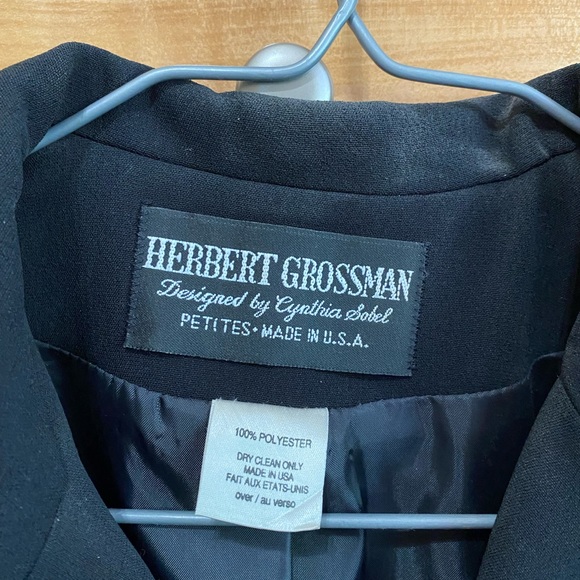 Herbert Grossman 4P Black Skirt Suit With Skirt and Jacket - Picture 3 of 8